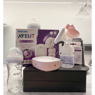 【PHILIPS AVENT 單邊電動吸乳器】SCF315+玻璃防脹氣奶瓶 240mlx1+矽膠花瓣按摩墊x1機子近全新