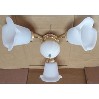 （吊扇專用燈具）臺灣製造的吊扇燈具青銅色/通用型吊扇燈具3+1燈 三翹塑膠燈罩