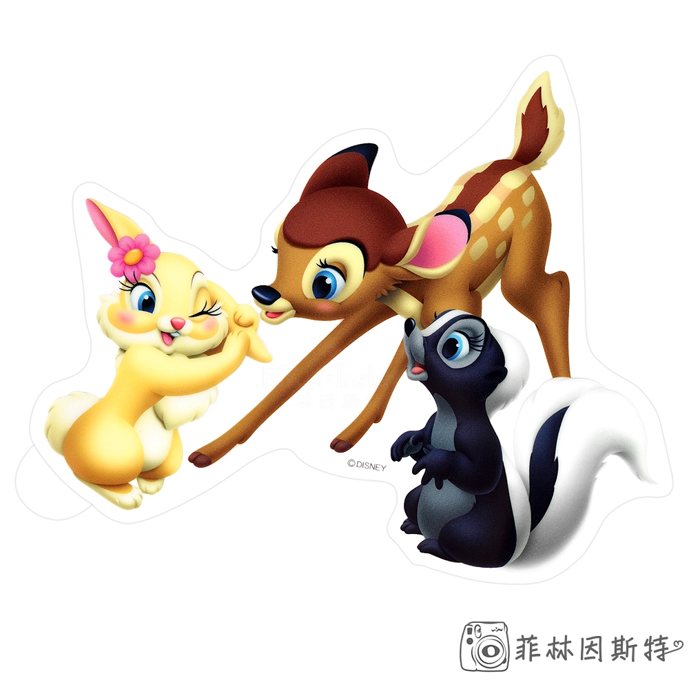 Disney 迪士尼 【 芬妮 雙面貼紙 】日本進口 Bambi 小鹿斑比 雙面印刷 透明底 花兒 邦妮兔 菲林因斯特