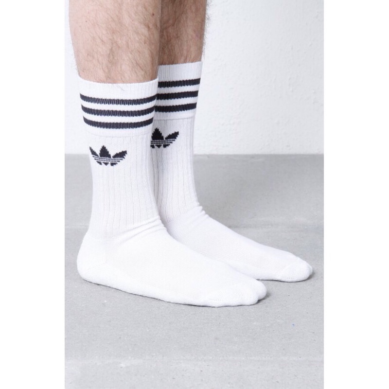 Adidas愛迪達 三葉草 襪子 長襪 中筒襪 白色