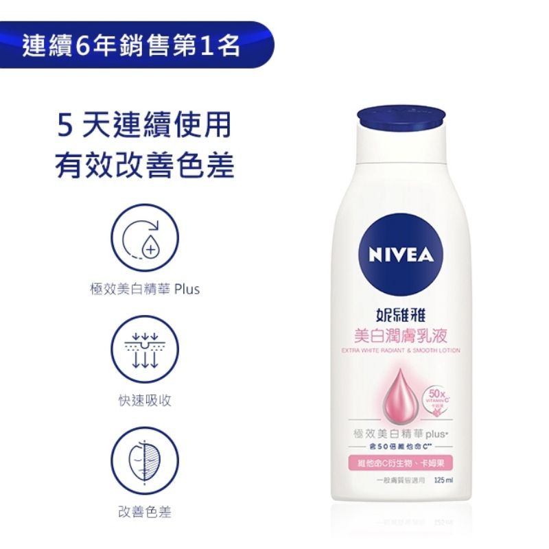 NIVEA 妮維雅 美白潤膚乳液 125ml 全新