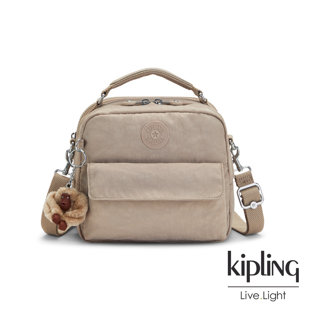 Kipling 甜暖奶茶金棕色兩用側背後背包-CANDY