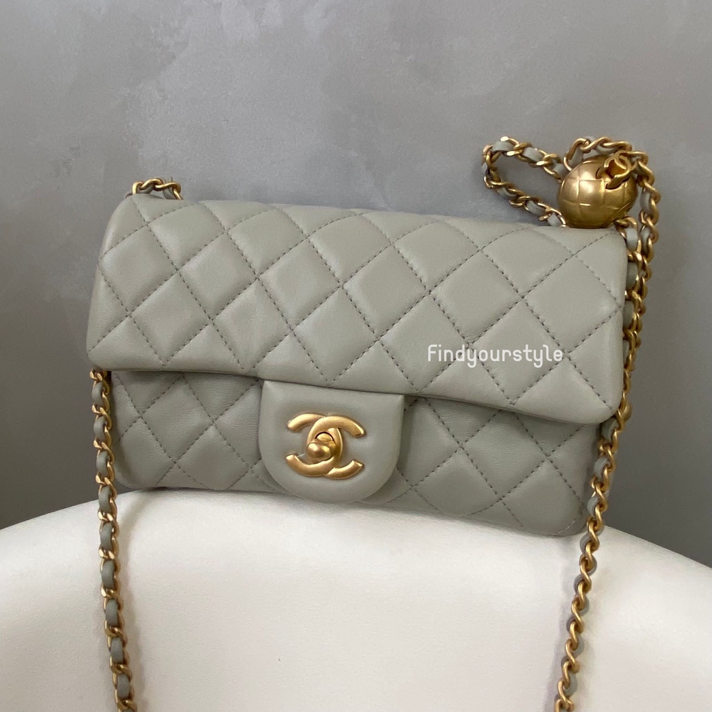 Findyourstyle 正品代購 Chanel CF MINI 20 灰色金球