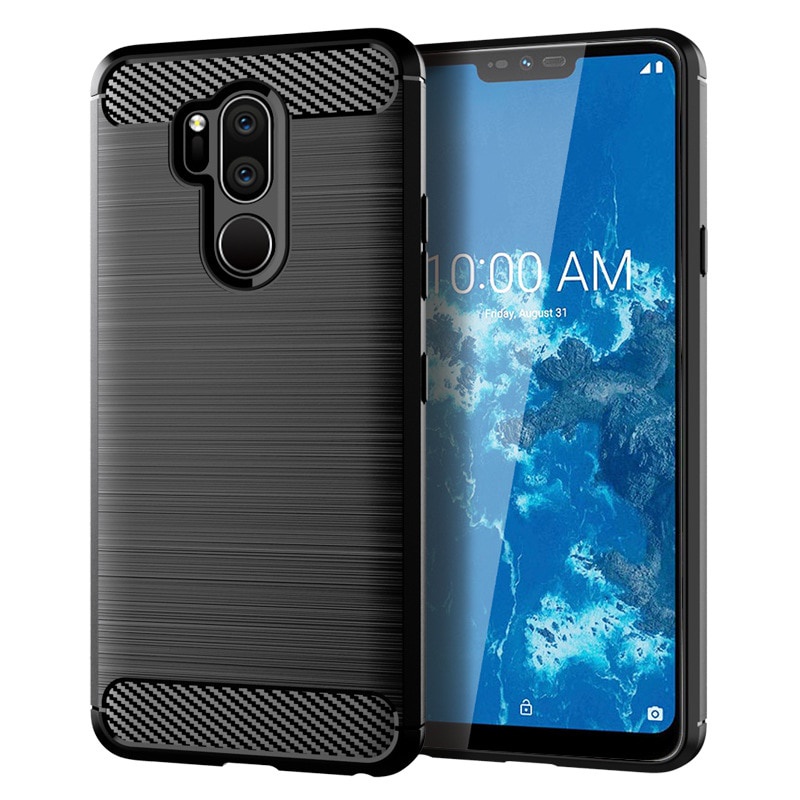 適用於 LG Q9 One Case 軟碳纖維手機殼適用於 LG G7 thinQ G7+ 防震全保護矽膠保險槓