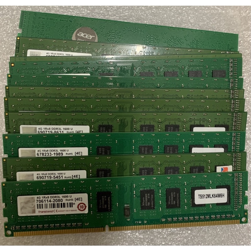 創見DDR3 1600 4g 單面顆粒 低電壓