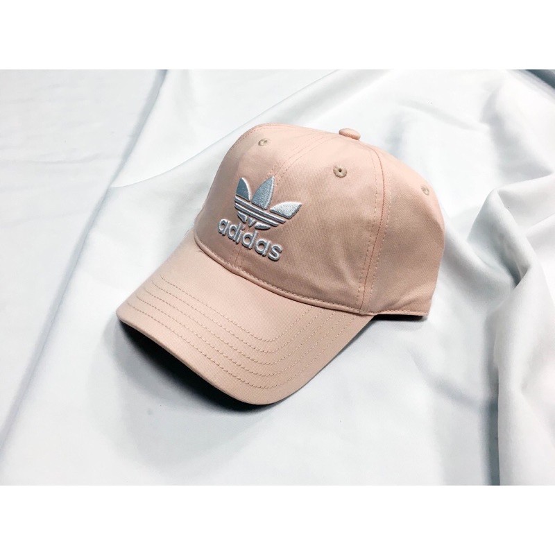 adidas正版粉色帽子