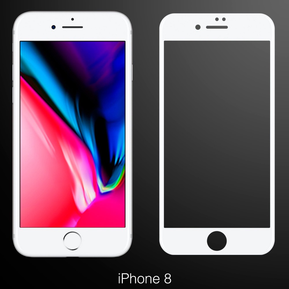 YADI Apple iPhone 8 蘋果手機 鋼化玻璃保護貼膜4.7吋-3D曲面滿版-黑.白  現貨 蝦皮直送