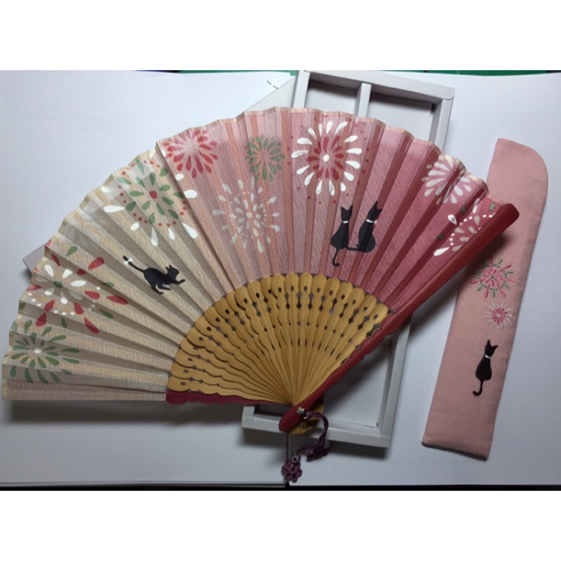 日本 日本和扇cazana扇子煙火貓咪涼音セット花火ネコ 蝦皮購物