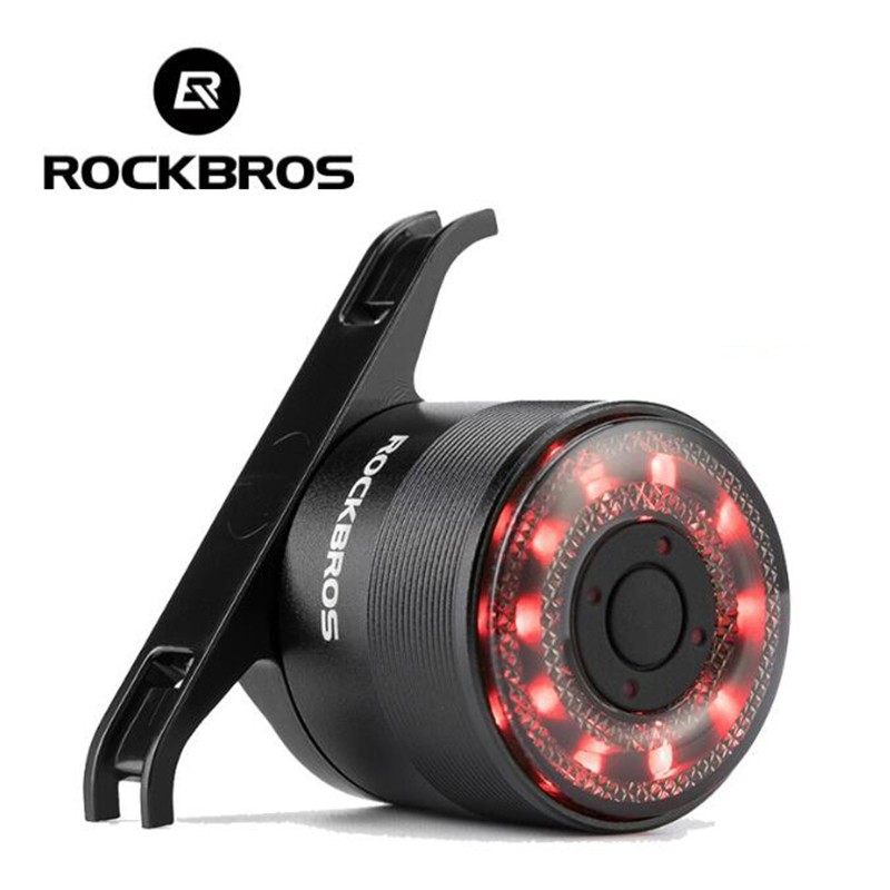 Rockbros 自行車尾燈 USB 充電安全夜間騎行警告公路山地自行車尾燈自行車配件腳踏車