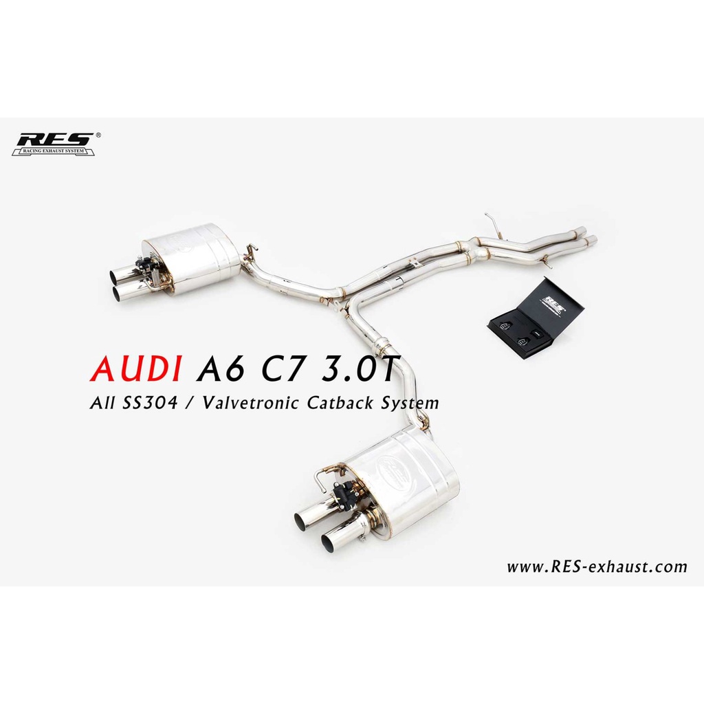 【RES排氣管】 AUDI A6(C7) 3.0T/2.5NA/2.8NA 2012~當派 中段 電子閥門– CS車宮