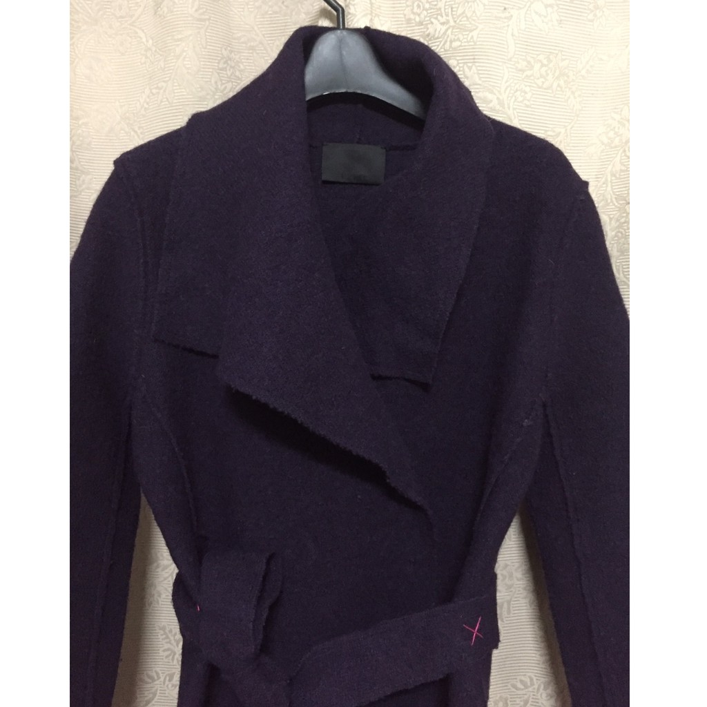 giordano ladies 紫藍色羊毛大衣外套（降降降）