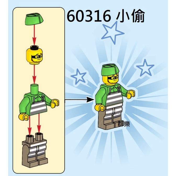 【群樂】LEGO 60316 人偶 小偷
