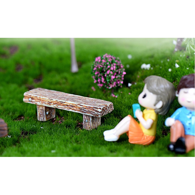 【微景小舖】微景觀 實木雙人凳 凳子 椅子 雙人椅 公園椅 多肉植物 苔蘚盆栽擺件 DIY花盆裝飾品 園藝造景 拍攝道具
