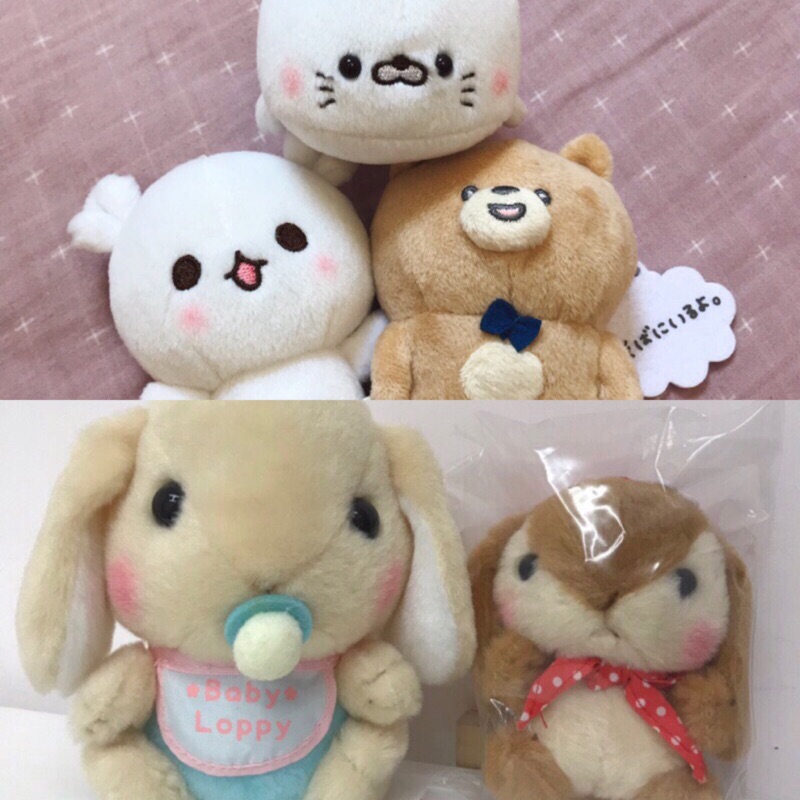 日本正版夾娃娃機限定景品  こまりくま 憂憂熊 可愛 垂耳兔amuse baby loppy 奶嘴兔