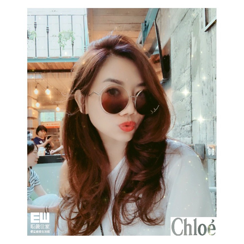 眼鏡世家生活館 Chloe 19新款上市浪漫茶色漸層金屬圓環元素金框配茶色153s 742 蝦皮購物