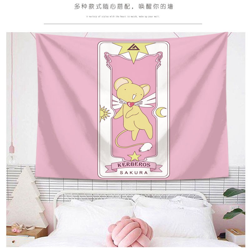 台灣現貨 庫洛魔法使熱賣卡通動漫掛布魔法小櫻背景布ins風墻布庫洛牌魔法陣掛毯宿舍掛毯 蝦皮購物