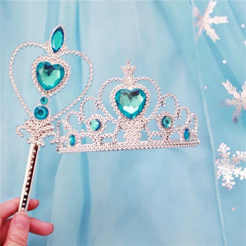 冰雪奇緣 艾莎公主 皇冠&amp;魔法棒 兩件組 萬聖節/cosplay/生日派對