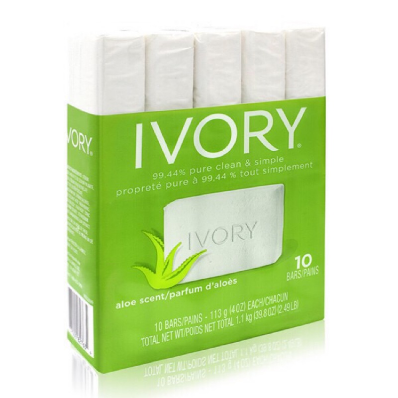 【全新包裝】113g 10入 Ivory蘆薈香皂