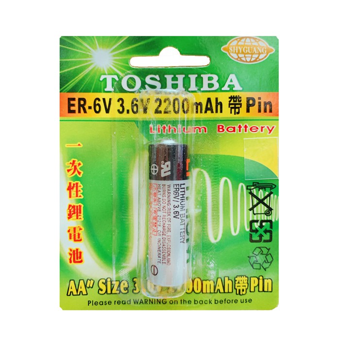【含稅】TOSHIBA ER-6V 一次性鋰電池 AA 3.6V 2200mAh 帶Pin 儀器用 焊腳