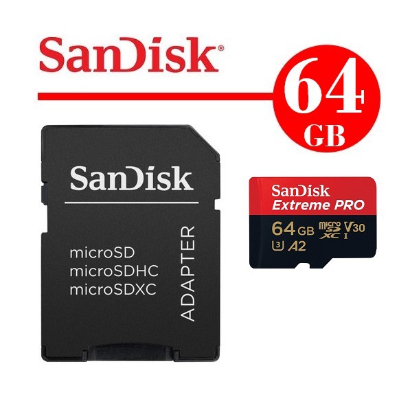 公司貨 SanDisk Extreme Pro U3 A2 V30 64GB MicroSDXC