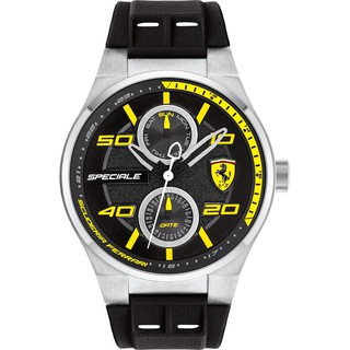 Ferrari 法拉利 雙眼黑黃跑車設計系列款 矽膠錶 【Watch On-line Store 】