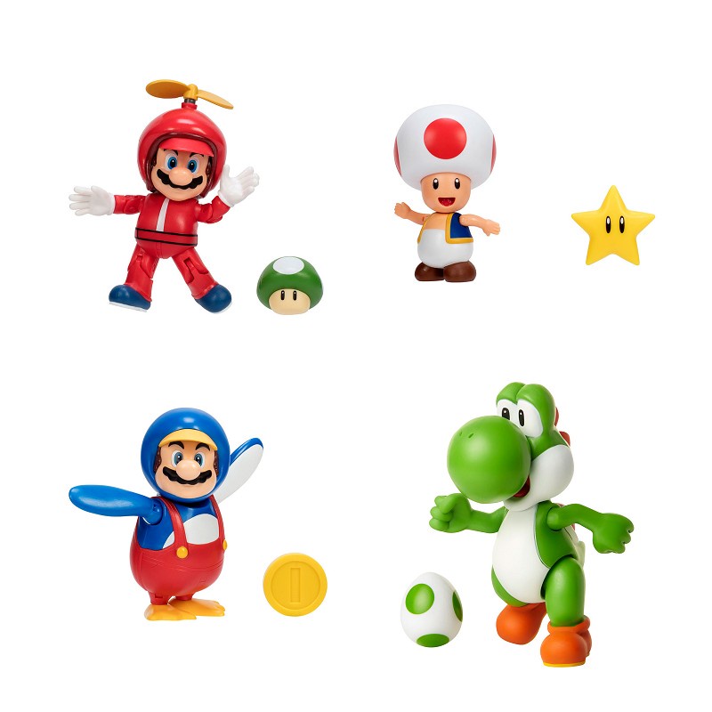 jakks 任天堂 Super Mario 超級瑪莉歐 超級瑪利歐 可動公仔 4吋公仔W26【魔力電玩】