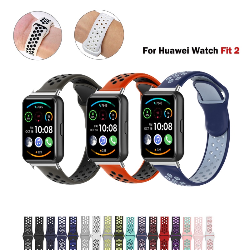 適用於華為 watch fit 2 fit2 腕帶的軟矽膠帶運動更換錶帶
