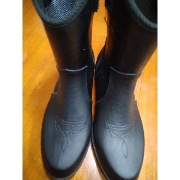 日本製【Charming】時尚造型 個性馬靴雨鞋 800L黑色