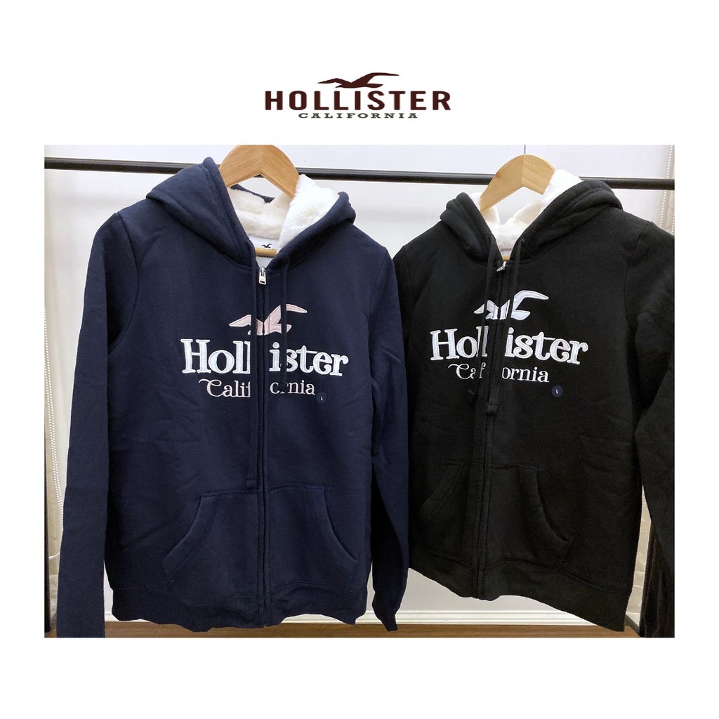 現貨48Hr出貨◄ USS 美國代購 Hollister 海鷗 HCO 女款 Logo 棉帽外套 棉外套 厚毛 羔羊毛