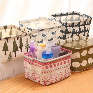 【MIMI SHOP】【ZAKKA棉麻帶把手桌面收納籃】櫥櫃小衣物 布藝收納籃 ZAKKA 棉麻帶把手 桌面收納籃