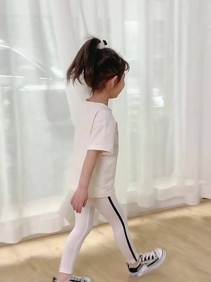女童內搭褲薄款休閒彈力莫代爾九分褲中兒童寶寶洋氣外穿童褲2