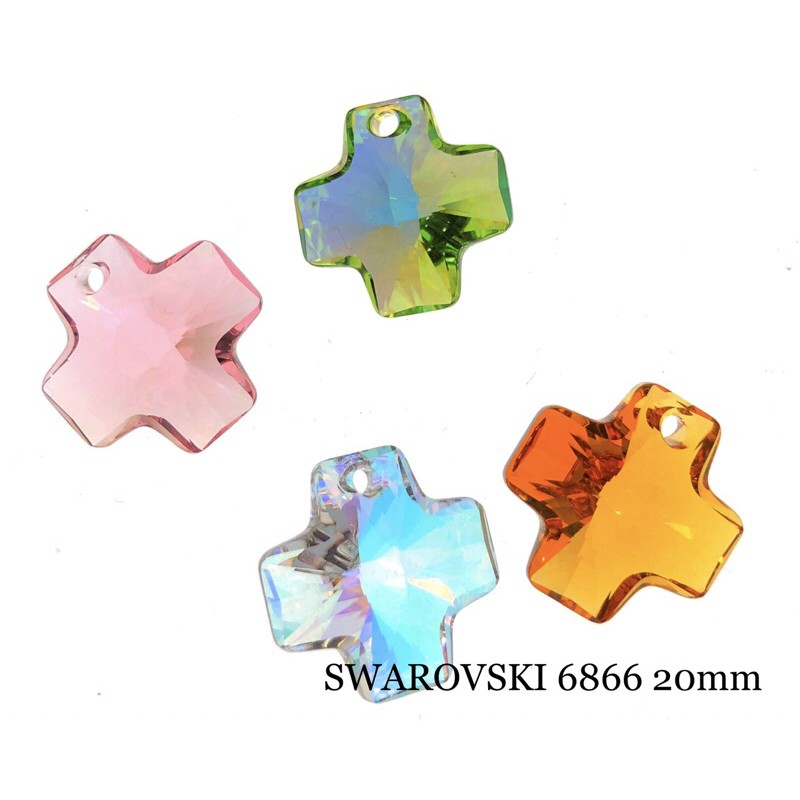 Swarovski 水晶6866 粉紅十字架(買2送正白k吊墜扣)