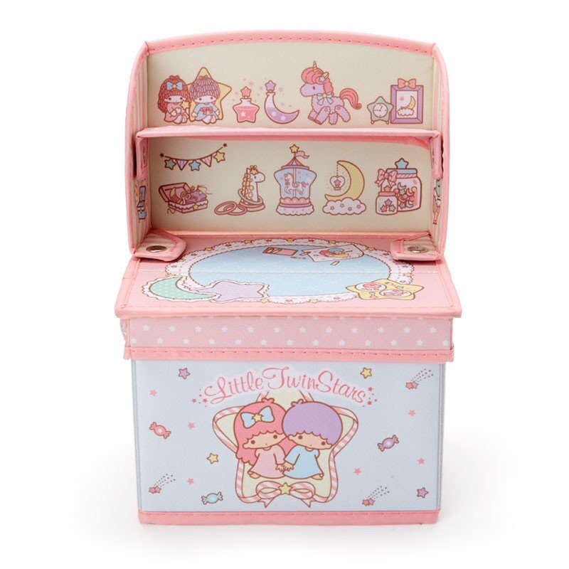 《Amigo朋友禮品》日本 Sanrio 三麗鷗 kikilala 雙子星 折疊收納箱 置物箱 化粧箱 收納盒