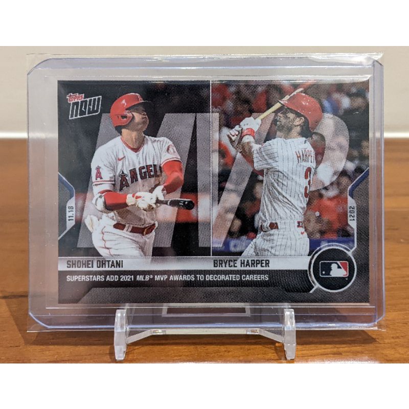 大谷翔平 Bryce Harper 2021 topps now #OS-42 兩聯盟年度MVP 球員卡