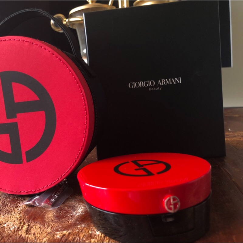 Giorgio Armani訂製絲光精華氣墊粉餅/訂製紅絲絨粉撲+SPF23 ga氣墊粉餅