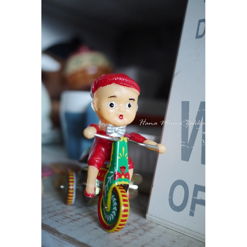 小孩 三輪車 腳踏車 鐵皮 收藏 發條 玩具 鐵藝 懷舊 復古 童玩 玩具 民宿 櫥窗 裝飾 zakka 雜貨 -花木馬