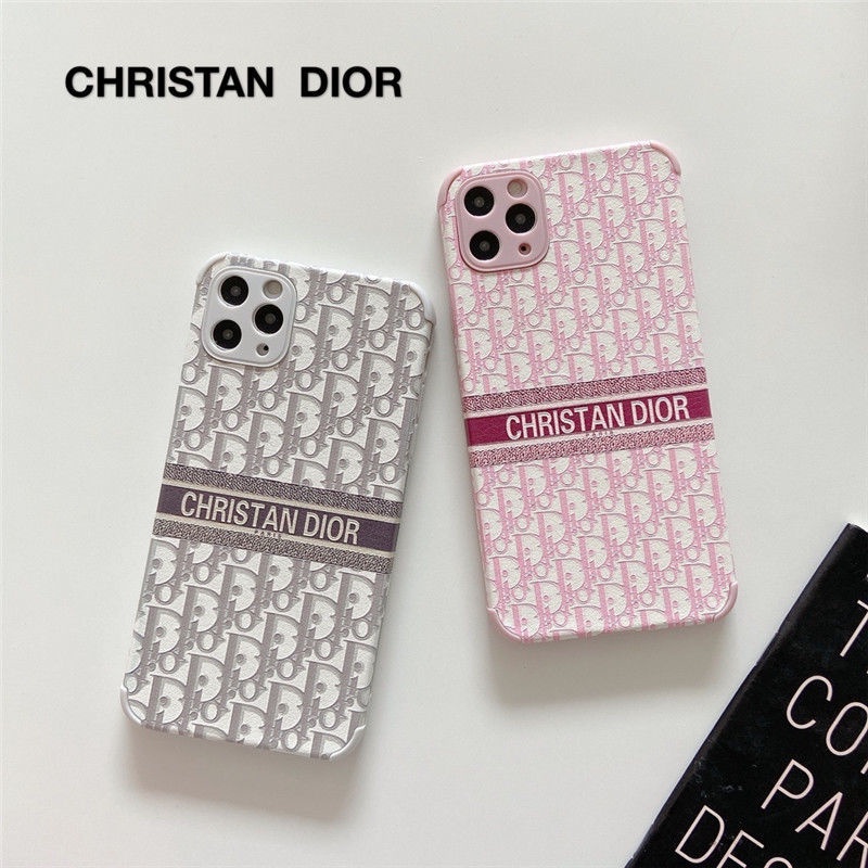 ◊潮牌皮紋Dior字母適用iPhone12proMax蘋果11迪奧手機殼XR情侶7/8p