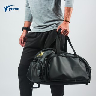 YEMO益茂 後背手提兩用背包 後背包 裝備袋 健身包 獨立鞋袋 運動提袋 旅行包 籃球包 黑 BG1550