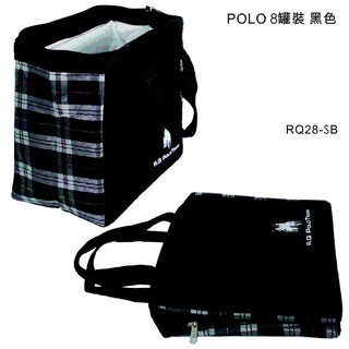 【現貨】POLO 8罐保溫袋,保冰袋,保冷袋/戶外用品、露營用品/旅行(黑色,RQ-28SB)
