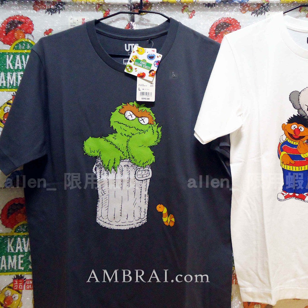 【AMBRAI.com】 UNIQLO x KAWS X 芝麻街 聯名 奧斯卡 Logo 短T Tee UT T恤 短袖