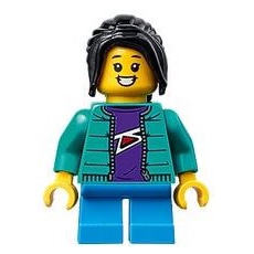 LEGO 80109 拆售 人偶 藍綠色衣服 小女孩 (附手持配件如圖片二)