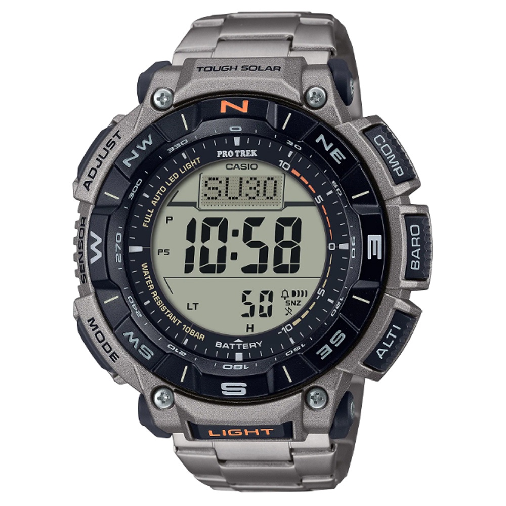 【CASIO 卡西歐】PROTREK 環保太陽能戶外登山多功能錶-(PRG-340T-7)