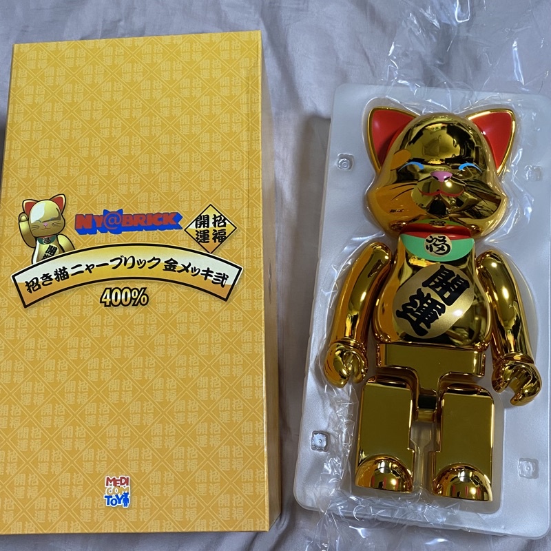 Be@rbrick ny@brick 400% 招財貓 金色 開運 貓耳 晴空塔 bearbrick nyabrick