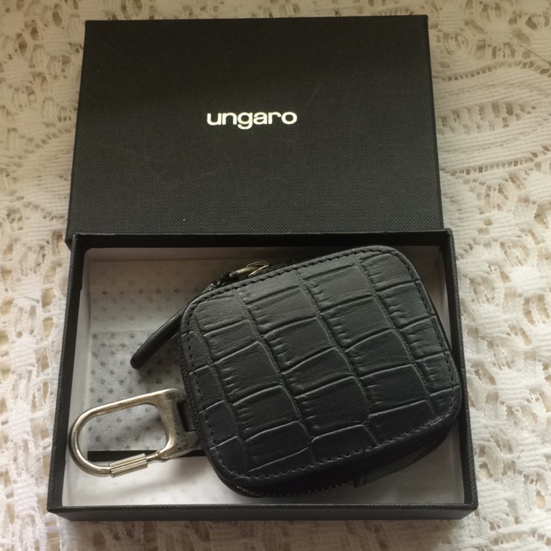 法國品牌 ungaro 真皮零錢小包 車鑰匙包