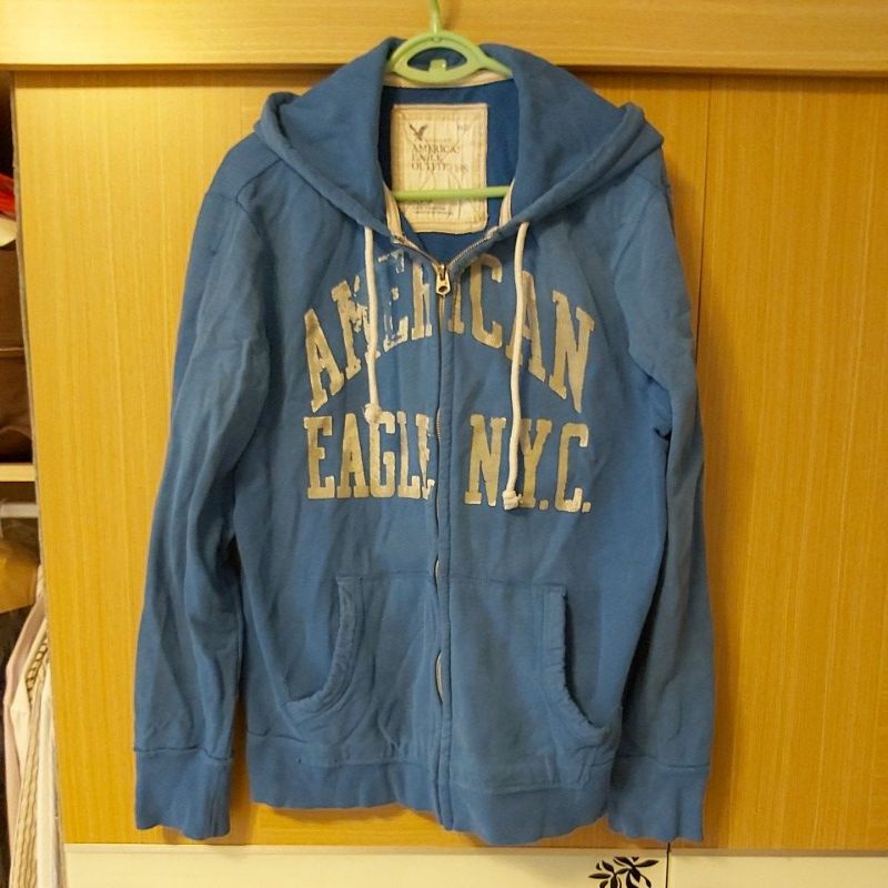 （正品）American Eagle 休閒外套藍白配色百搭款(AE) 尺寸：L 號。