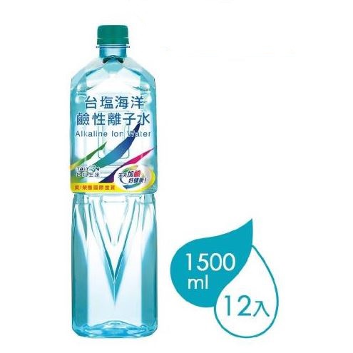 台鹽 海洋鹼性離子水/礦泉水1500ml x12瓶