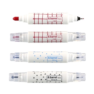 koBARU & Barrel Twin雙頭串接標記筆/3色 (紅/藍/黑)(正版原廠代理/日本文具筆記/螢光筆/馬克筆