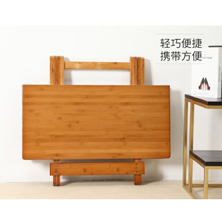 實木簡易摺疊臺60 CM木腳伸縮餐桌家用 陽臺戶外休閒方桌