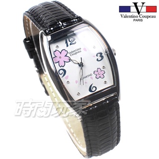 valentino coupeau范倫鐵諾 V61199黑 酒樽型 浪漫櫻花時刻 不銹鋼錶框 女錶 白色 防水手錶