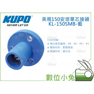 數位小兔【KUPO 美規150安培單芯接頭 KL-150SMB 藍】K-LOK 電纜線 固定 150A 600V 15A